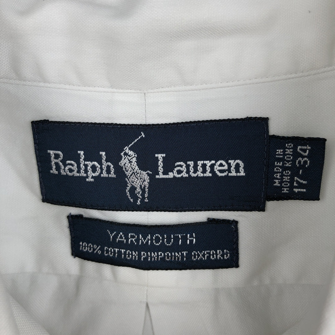 Ralph Lauren YARMOUTH long sleeve button down shirt, men's XL size cotton white type Vintage Second Hand