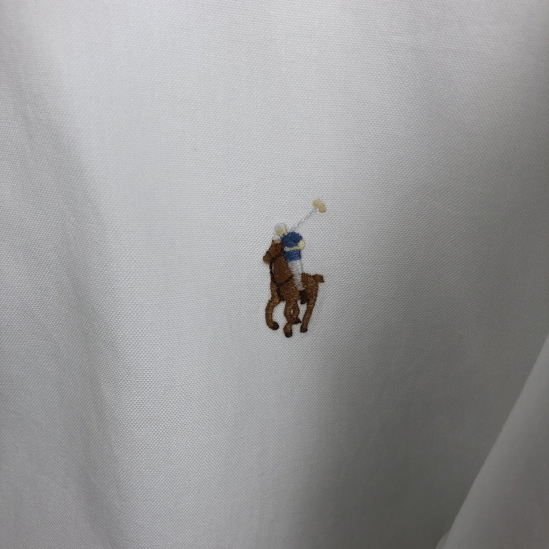 Ralph Lauren YARMOUTH long sleeve button down shirt, men's XL size cotton white type Vintage Second Hand