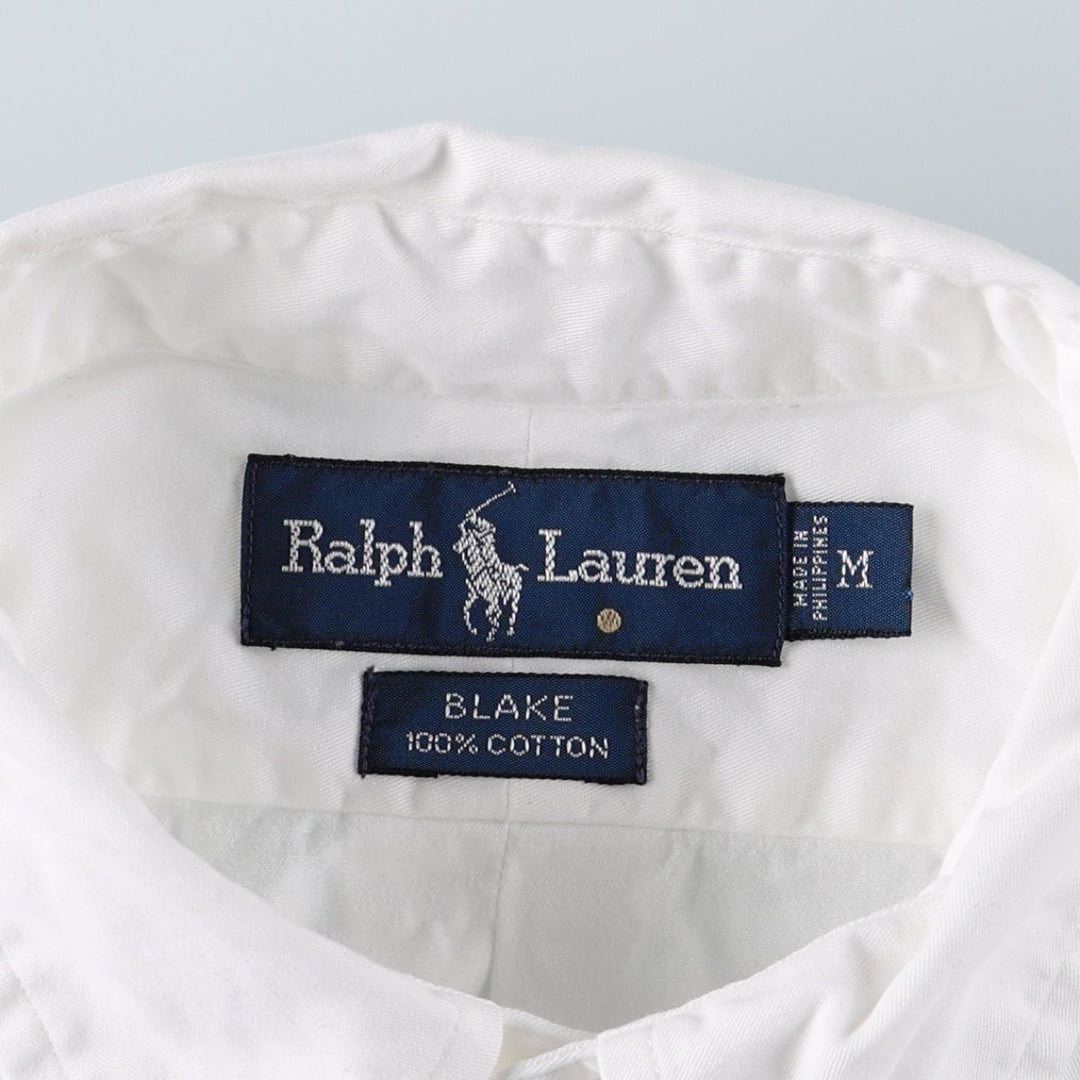 Ralph Lauren BLAKE long sleeve button down shirt, men's size M cotton white type Vintage Second Hand