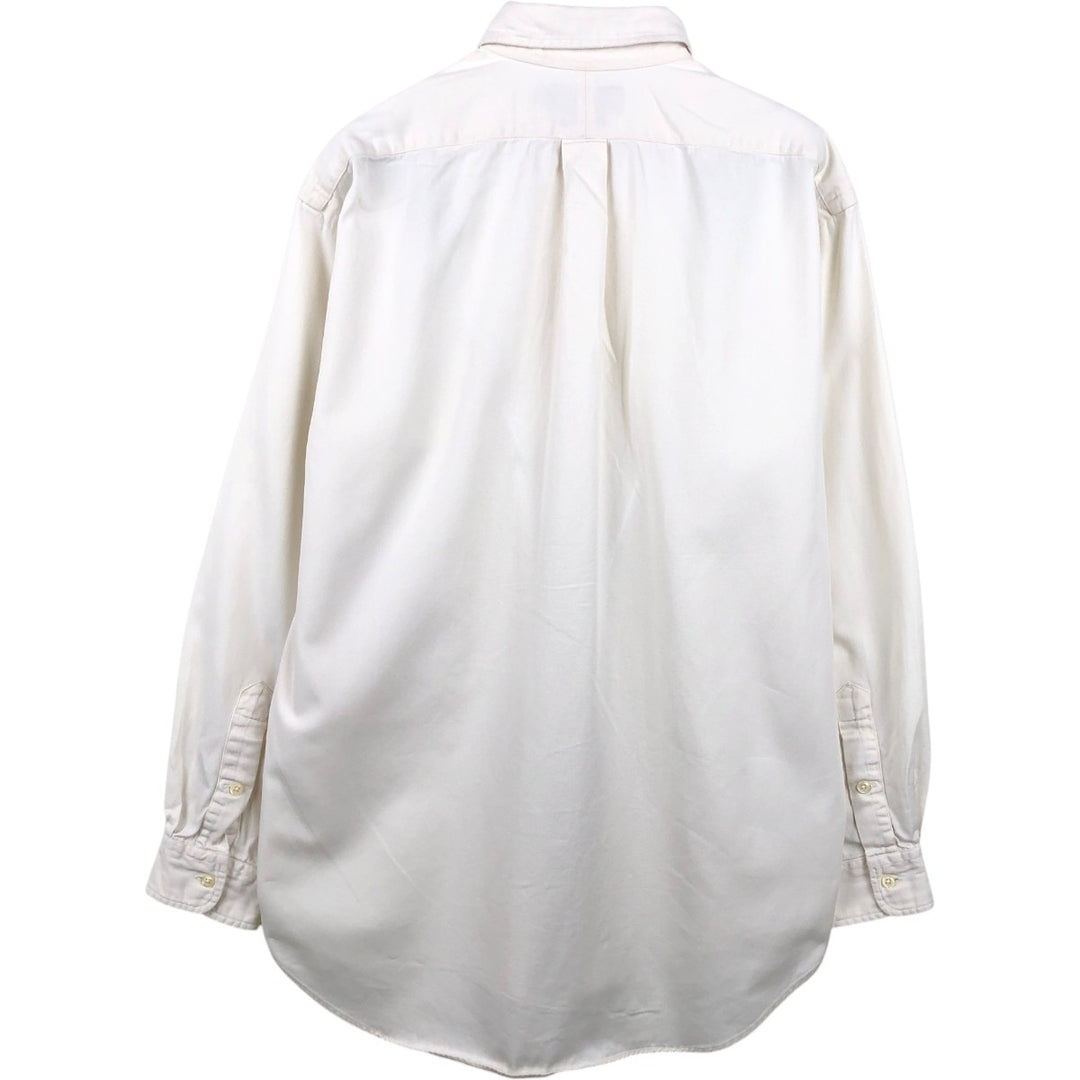 Ralph Lauren long sleeve button down shirt, men's size M cotton pale white type Vintage Second Hand