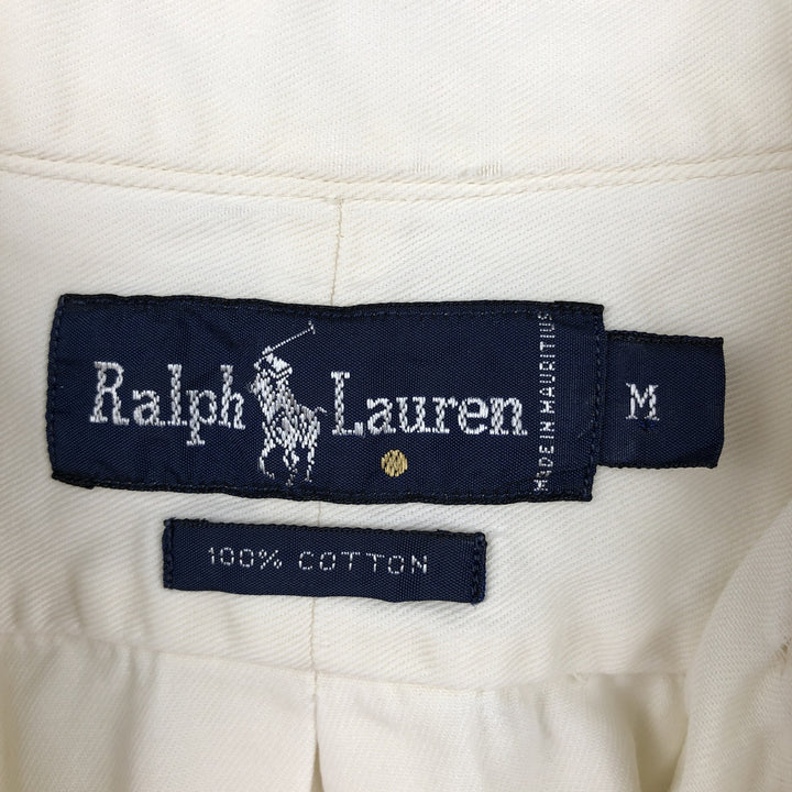 Ralph Lauren long sleeve button down shirt, men's size M cotton pale white type Vintage Second Hand