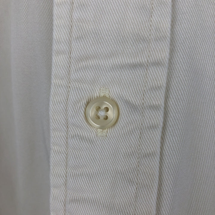 Ralph Lauren long sleeve button down shirt, men's size M cotton pale white type Vintage Second Hand