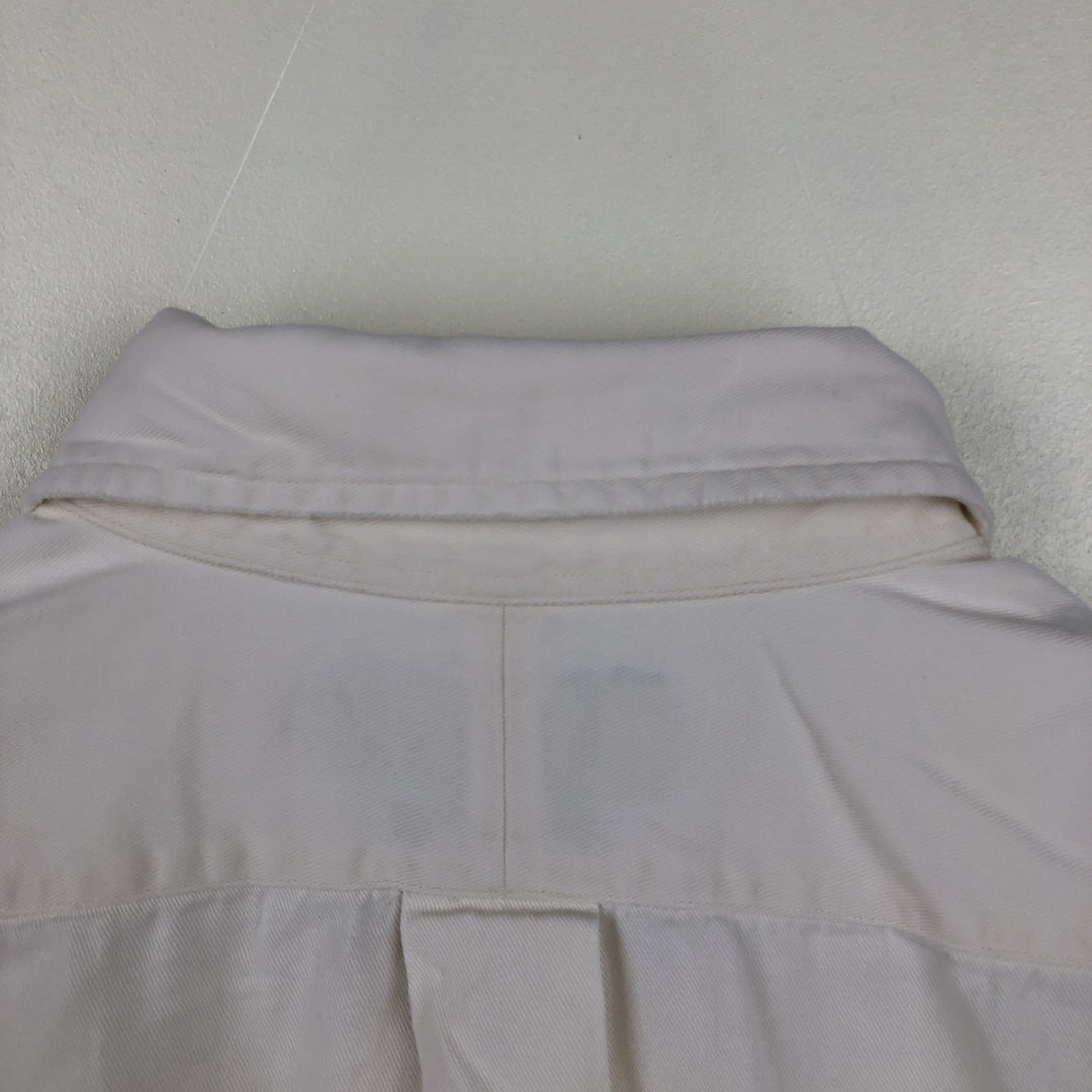 Ralph Lauren long sleeve button down shirt, men's size M cotton pale white type Vintage Second Hand