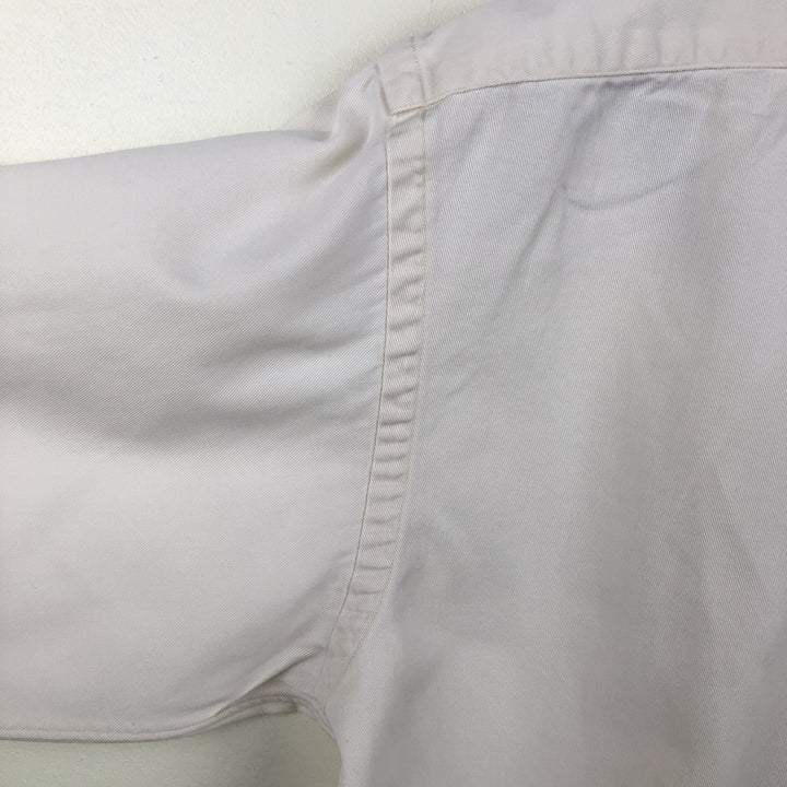 Ralph Lauren long sleeve button down shirt, men's size M cotton pale white type Vintage Second Hand