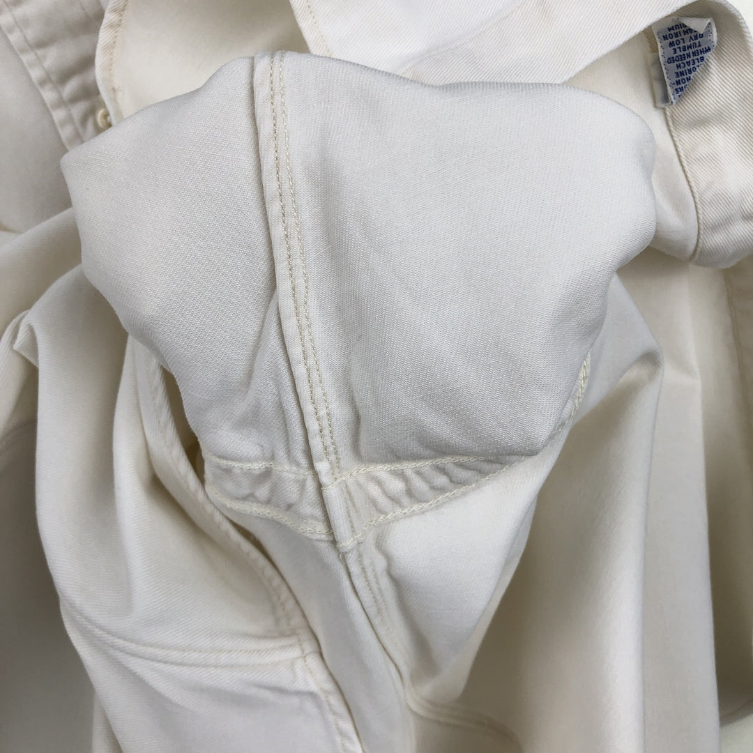 Ralph Lauren long sleeve button down shirt, men's size M cotton pale white type Vintage Second Hand