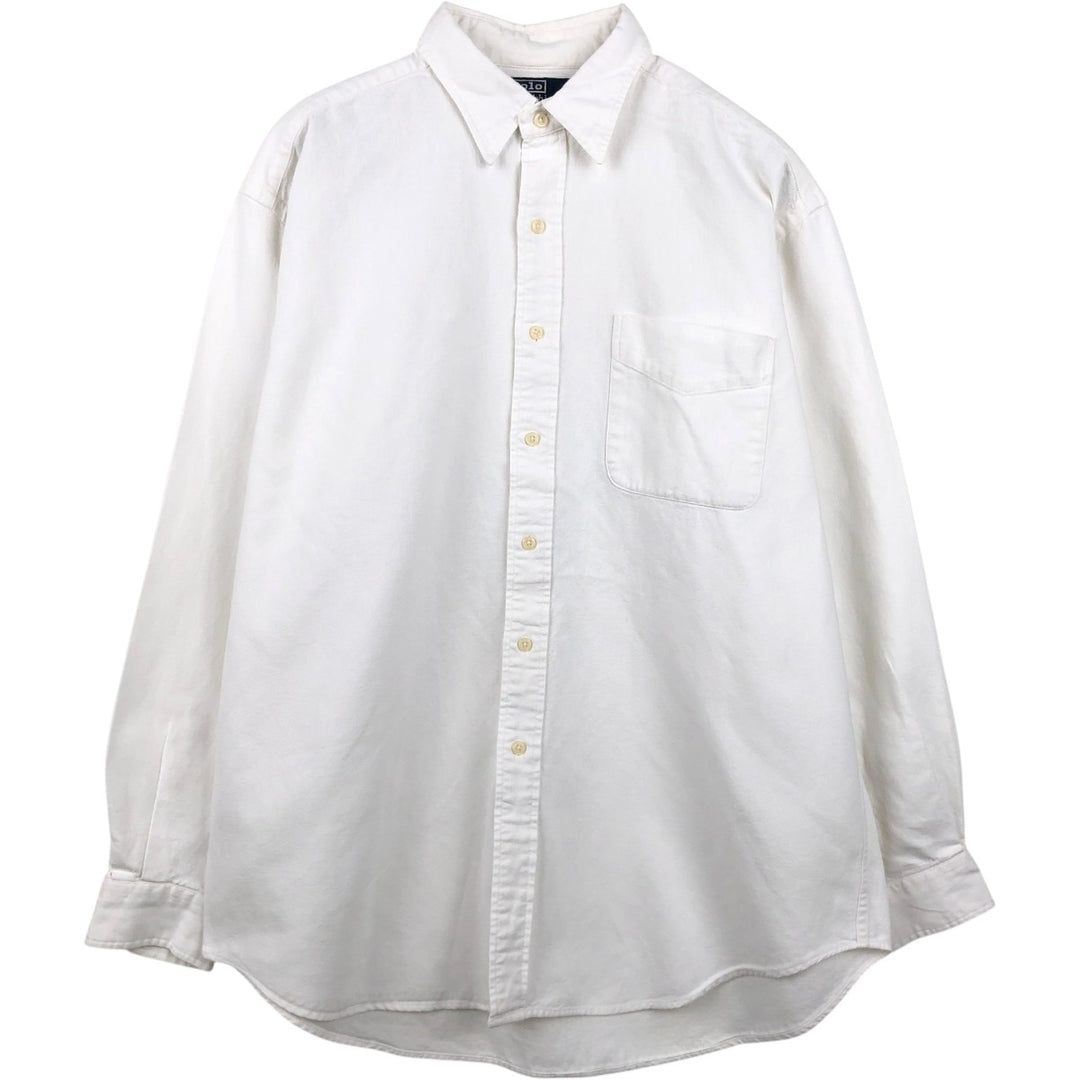 Ralph Lauren POLO by Ralph Lauren LOWELL SPORT long-sleeved cotton shirt, men's size L cotton white type Vintage Second Hand