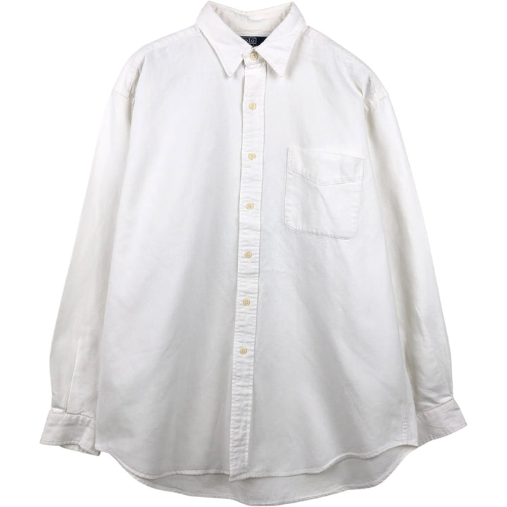 Ralph Lauren POLO by Ralph Lauren LOWELL SPORT long-sleeved cotton shirt, men's size L cotton white type Vintage Second Hand