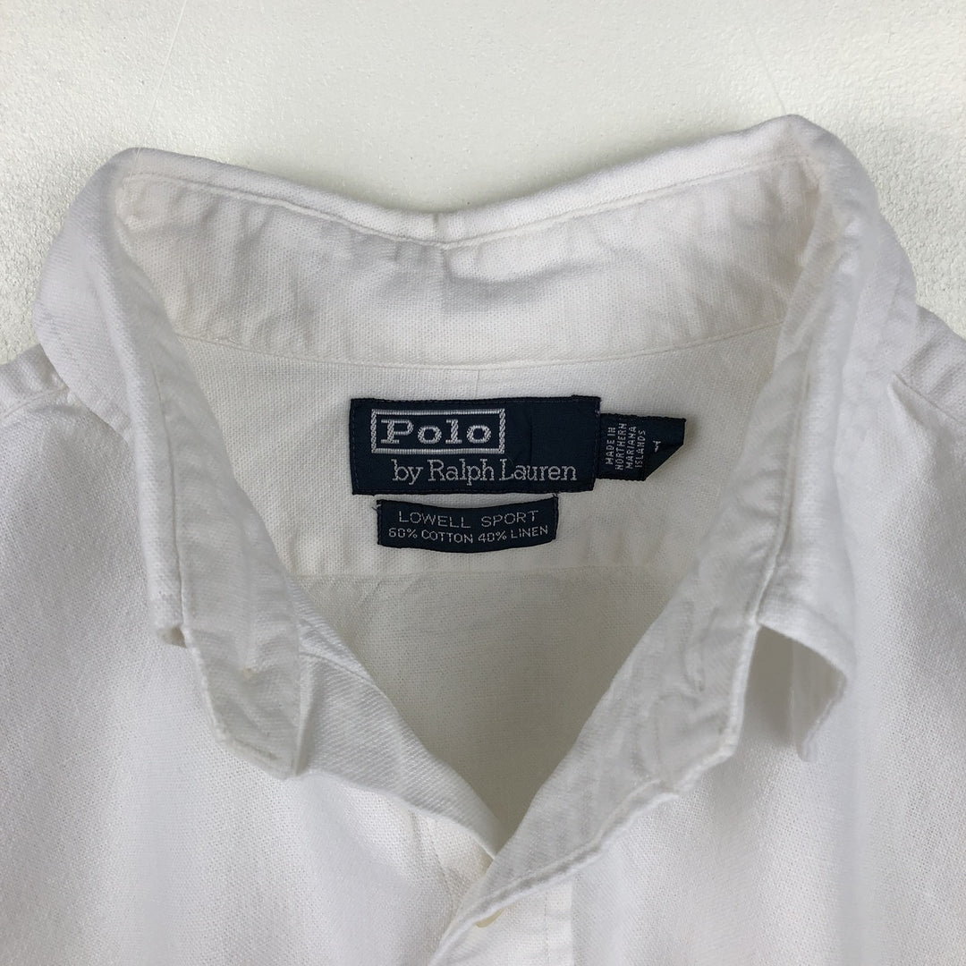 Ralph Lauren POLO by Ralph Lauren LOWELL SPORT long-sleeved cotton shirt, men's size L cotton white type Vintage Second Hand