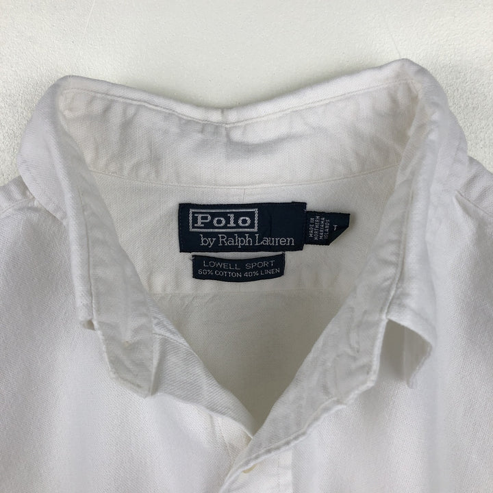 Ralph Lauren POLO by Ralph Lauren LOWELL SPORT long-sleeved cotton shirt, men's size L cotton white type Vintage Second Hand