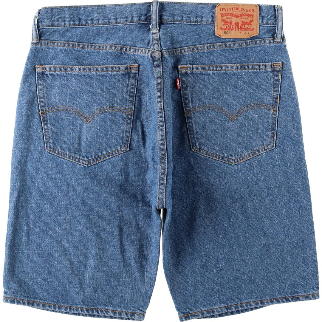 Levi's 505 denim shorts, men's size W37 (approx.) cotton blue type Vintage Second Hand