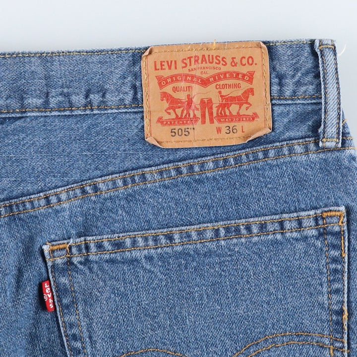 Levi's 505 denim shorts, men's size W37 (approx.) cotton blue type Vintage Second Hand