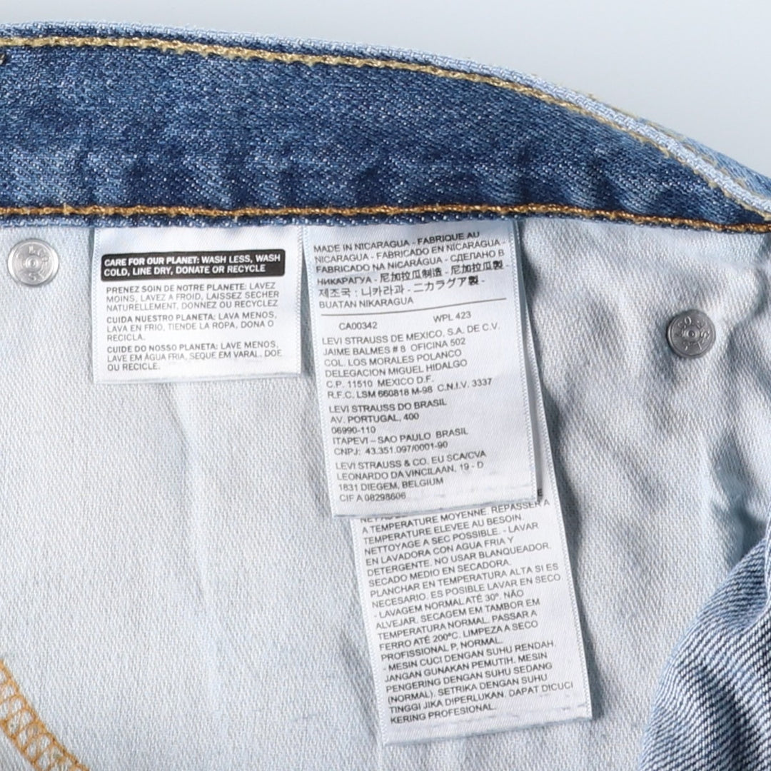 Levi's 505 denim shorts, men's size W37 (approx.) cotton blue type Vintage Second Hand