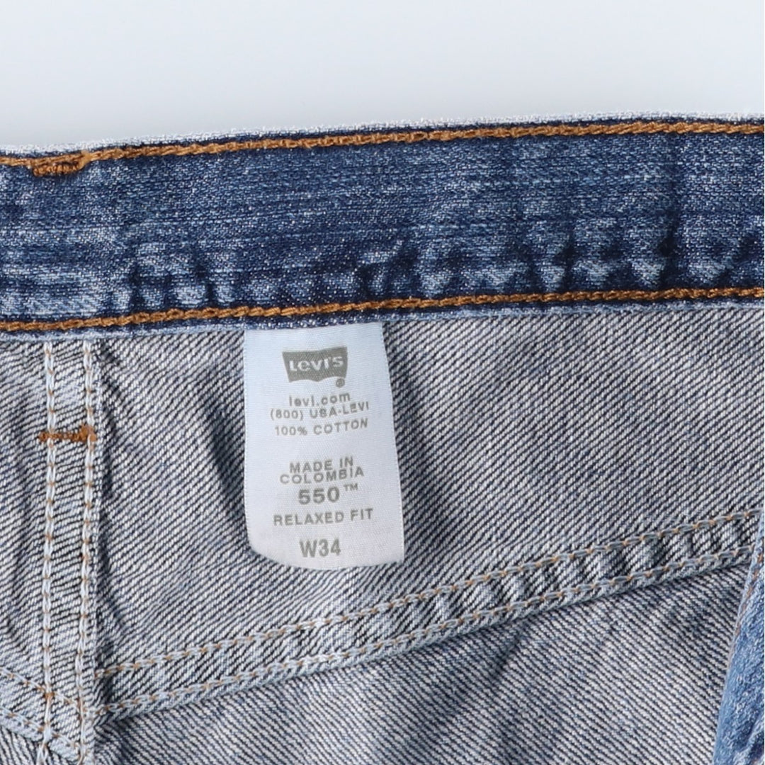 Levi's 550 Relaxed Fit Denim Shorts, Half Pants, Jorts, Men's, W35 equivalent cotton blue type Vintage Second Hand