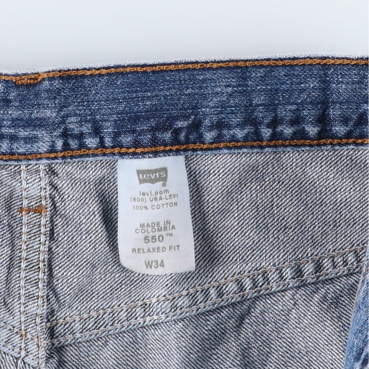 Levi's 550 Relaxed Fit Denim Shorts, Half Pants, Jorts, Men's, W35 equivalent cotton blue type Vintage Second Hand