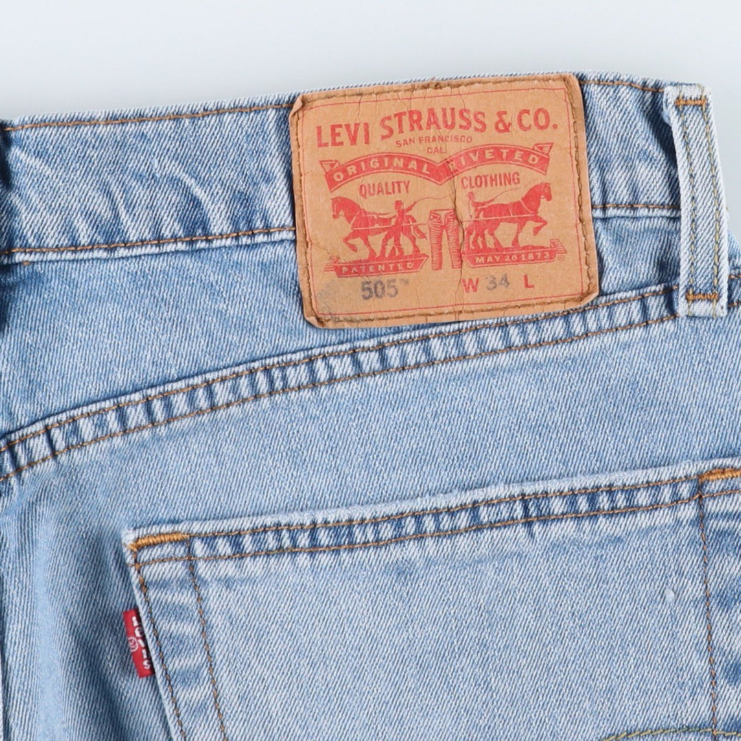 Levi's 505 denim shorts, men's size W33 (approx.) cotton blue type Vintage Second Hand