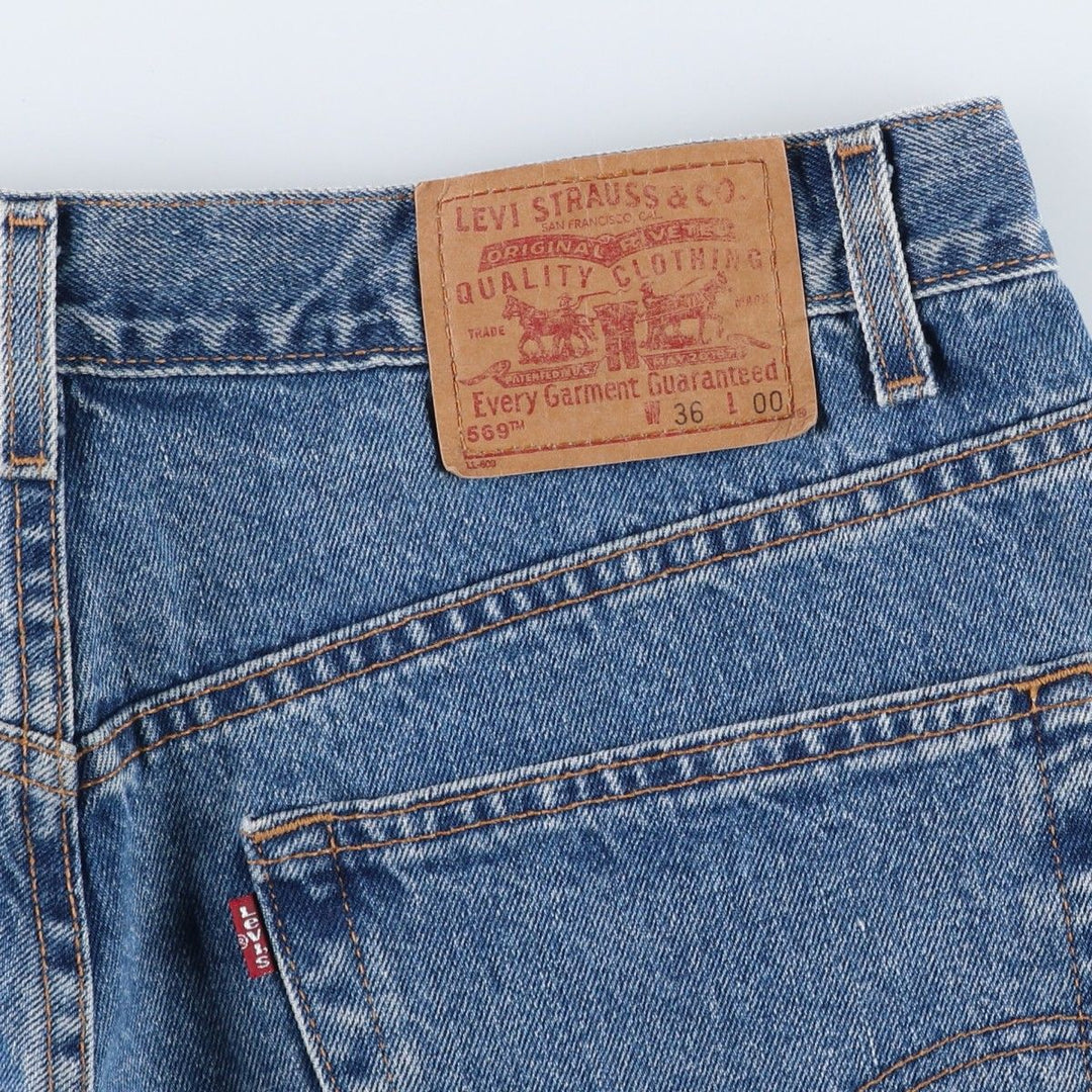 2000'S Levi's 569 Loose Straight Fit Denim Shorts (Men's W36 equivalent) cotton blue type Vintage Second Hand