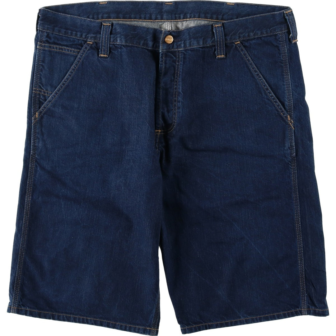 Big size Carhartt WORK BERMUDA denim shorts, men's size W40 equivalent. cotton blue type Vintage Second Hand