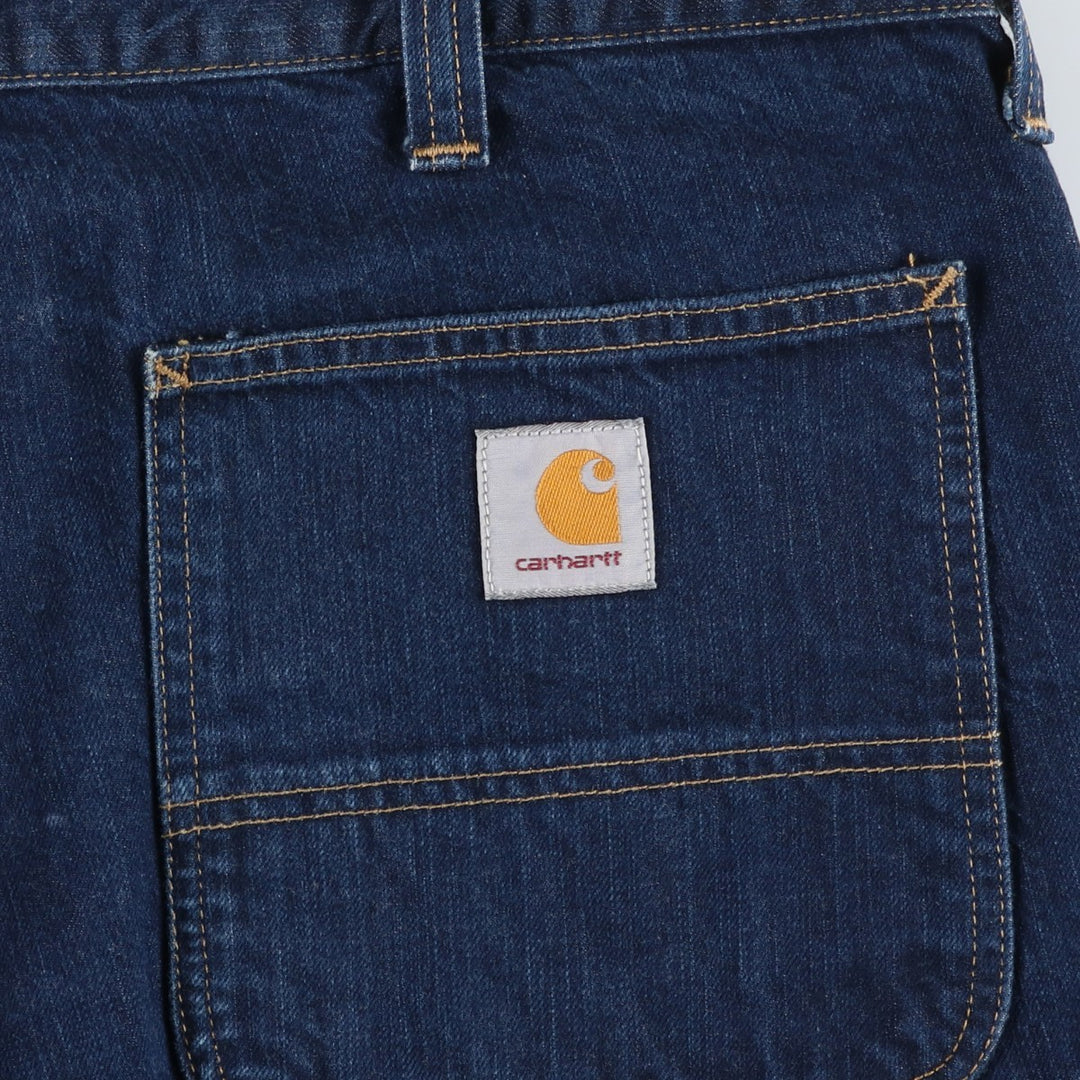Big size Carhartt WORK BERMUDA denim shorts, men's size W40 equivalent. cotton blue type Vintage Second Hand