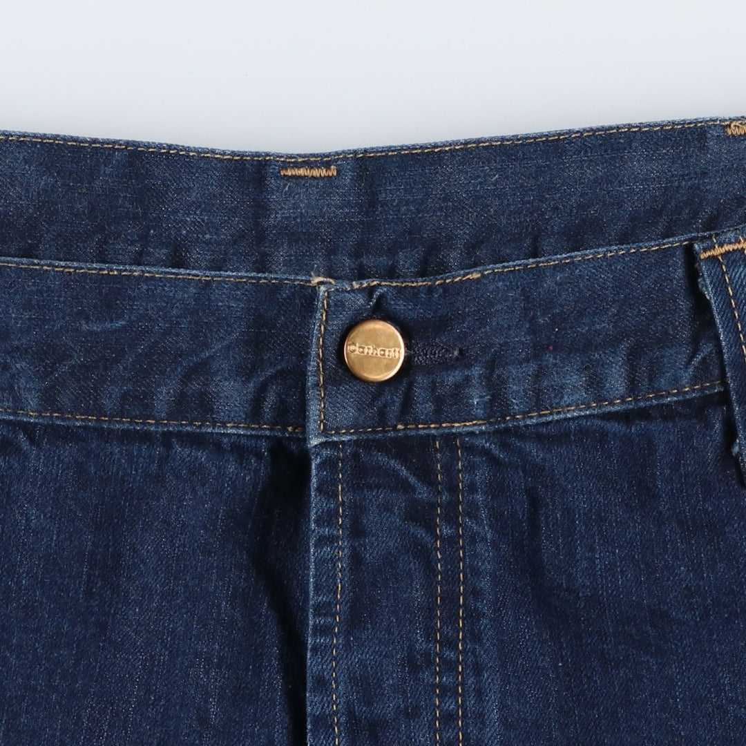 Big size Carhartt WORK BERMUDA denim shorts, men's size W40 equivalent. cotton blue type Vintage Second Hand
