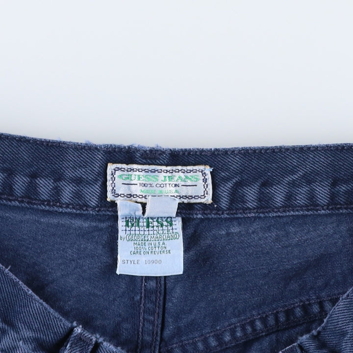 90'S Guess by Georges Marciano denim shorts, made in USA, men's size W32 (approx.), vintage. cotton Navy blue Vintage Second Hand