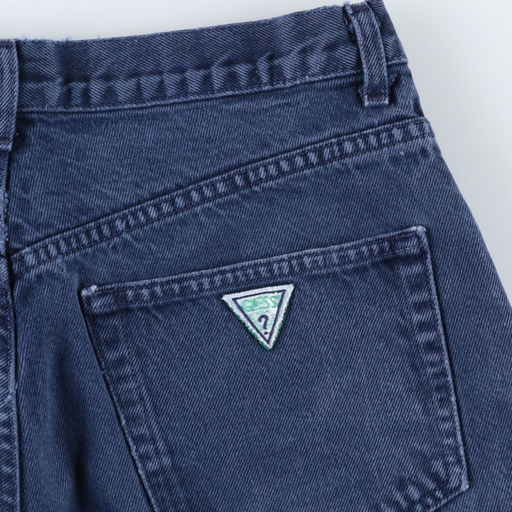 90'S Guess by Georges Marciano denim shorts, made in USA, men's size W32 (approx.), vintage. cotton Navy blue Vintage Second Hand