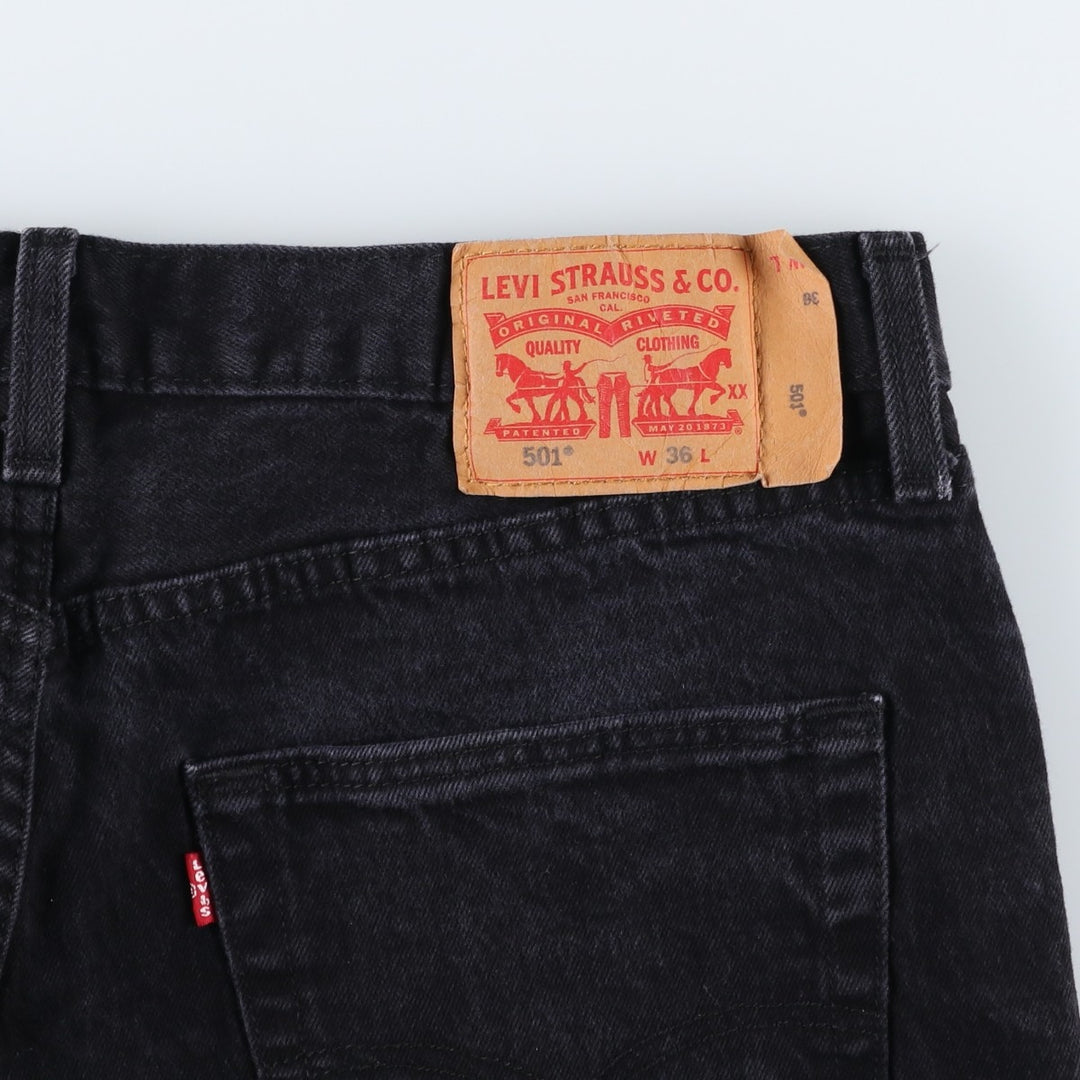 Levi's 501 Black Denim Shorts, Men's Size W36 (approx.) cotton black type Vintage Second Hand
