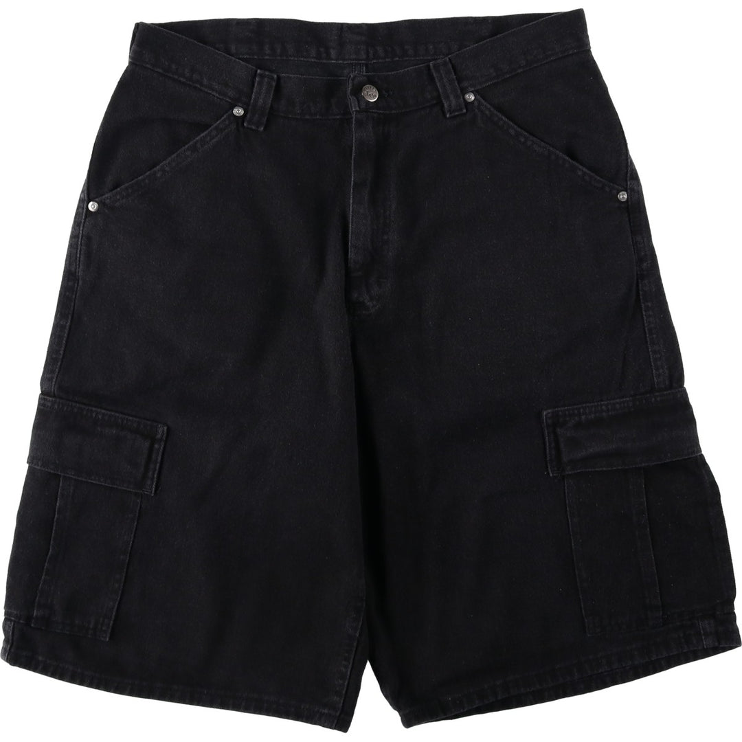 Lee DUNGAREES Black Denim Shorts, Made in USA, Men's Size W35 (approx.) unclear black type Vintage Second Hand