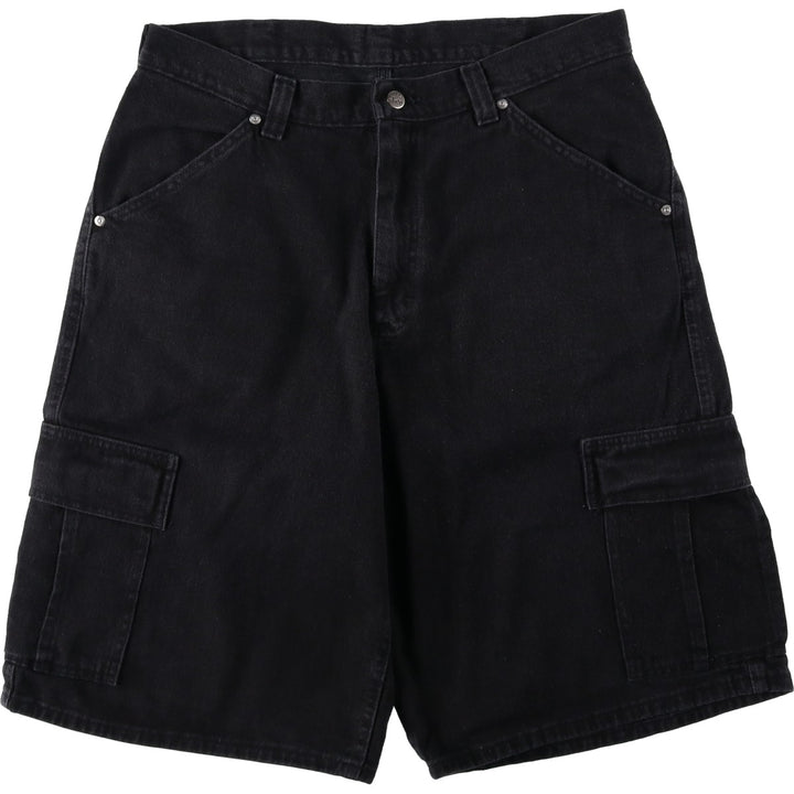 Lee DUNGAREES Black Denim Shorts, Made in USA, Men's Size W35 (approx.) unclear black type Vintage Second Hand