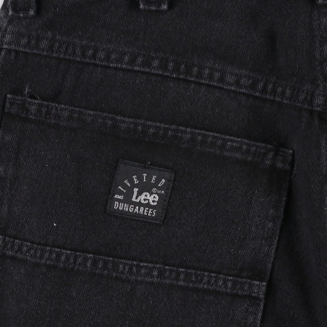 Lee DUNGAREES Black Denim Shorts, Made in USA, Men's Size W35 (approx.) unclear black type Vintage Second Hand