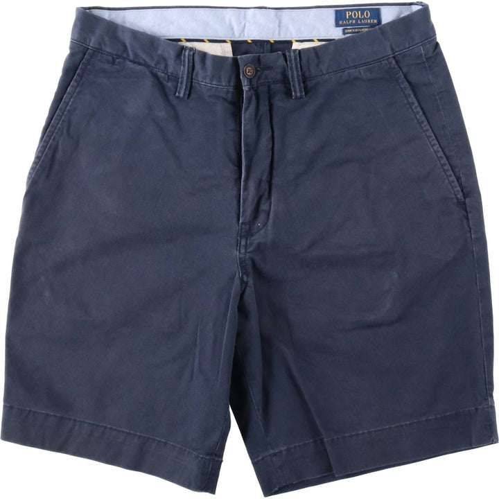 Ralph Lauren POLO RALPH LAUREN STRETCH CLASSIC FIT Chino Shorts (Men's size W32 equivalent) cotton navy blue type Vintage Second Hand