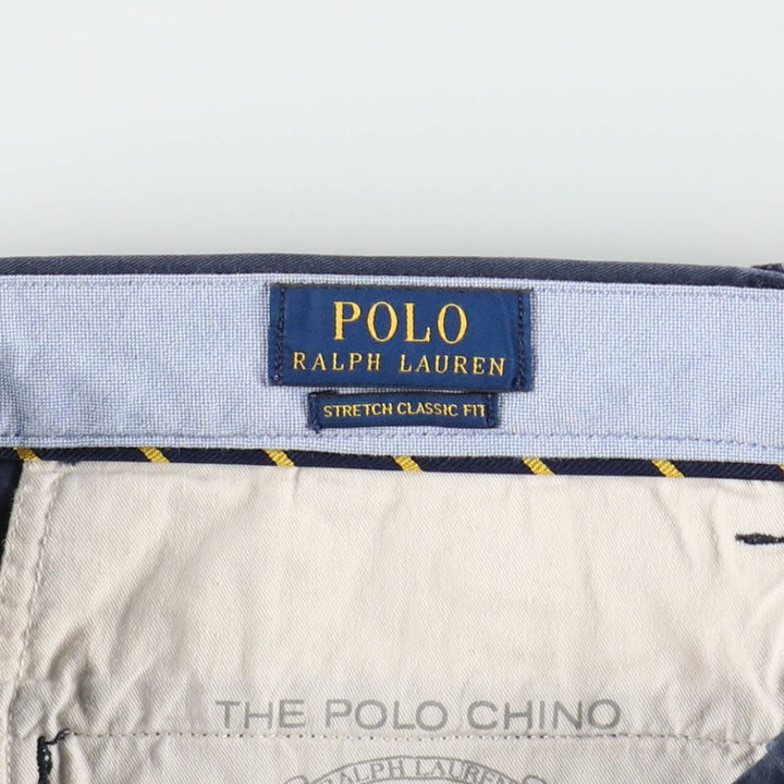 Ralph Lauren POLO RALPH LAUREN STRETCH CLASSIC FIT Chino Shorts (Men's size W32 equivalent) cotton navy blue type Vintage Second Hand
