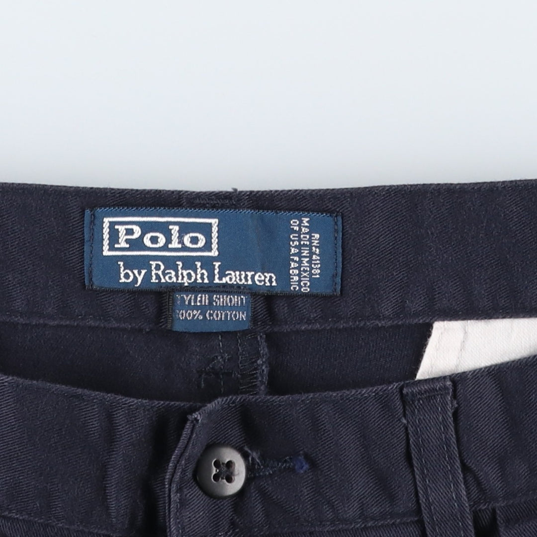 Ralph Lauren POLO by Ralph Lauren TYLER SHORT Two-pleat chino shorts, short pants, men's W30 equivalent cotton navy blue type Vintage Second Hand
