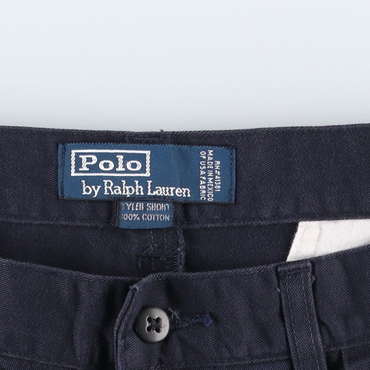 Ralph Lauren POLO by Ralph Lauren TYLER SHORT Two-pleat chino shorts, short pants, men's W30 equivalent cotton navy blue type Vintage Second Hand