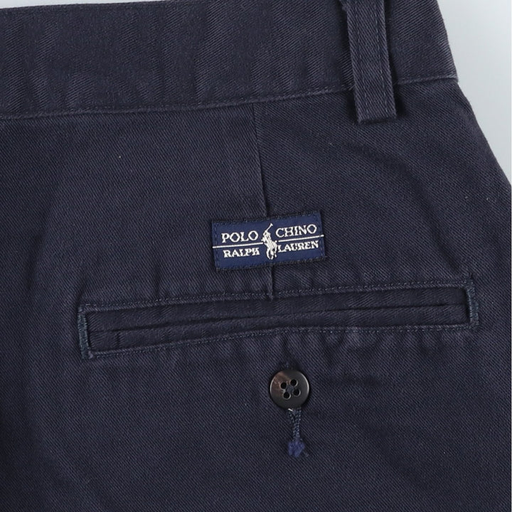 Ralph Lauren POLO by Ralph Lauren TYLER SHORT Two-pleat chino shorts, short pants, men's W30 equivalent cotton navy blue type Vintage Second Hand