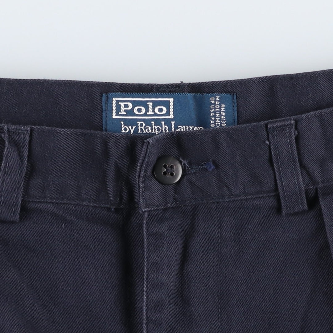 Ralph Lauren POLO by Ralph Lauren TYLER SHORT Two-pleat chino shorts, short pants, men's W30 equivalent cotton navy blue type Vintage Second Hand