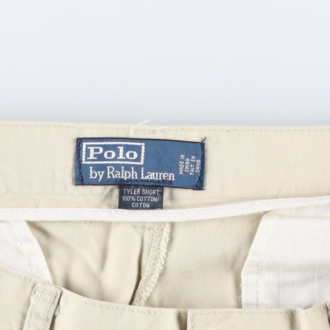 Ralph Lauren POLO by Ralph Lauren TYLER SHORT Two-pleat chino shorts, short pants, men's size W37 cotton Beige type Vintage Second Hand