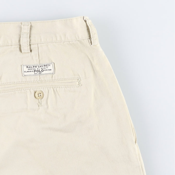 Ralph Lauren POLO by Ralph Lauren TYLER SHORT Two-pleat chino shorts, short pants, men's size W37 cotton Beige type Vintage Second Hand