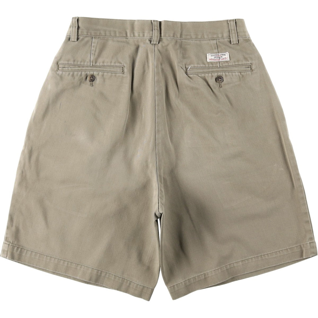 Ralph Lauren POLO by Ralph Lauren TYLER SHORT Two-pleat chino shorts, short pants, men's size w31 cotton Beige type Vintage Second Hand