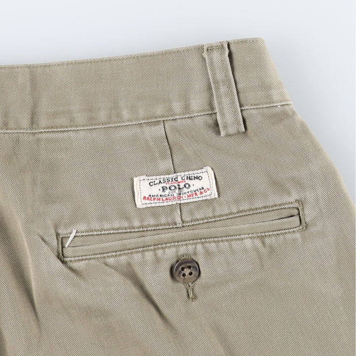 Ralph Lauren POLO by Ralph Lauren TYLER SHORT Two-pleat chino shorts, short pants, men's size w31 cotton Beige type Vintage Second Hand