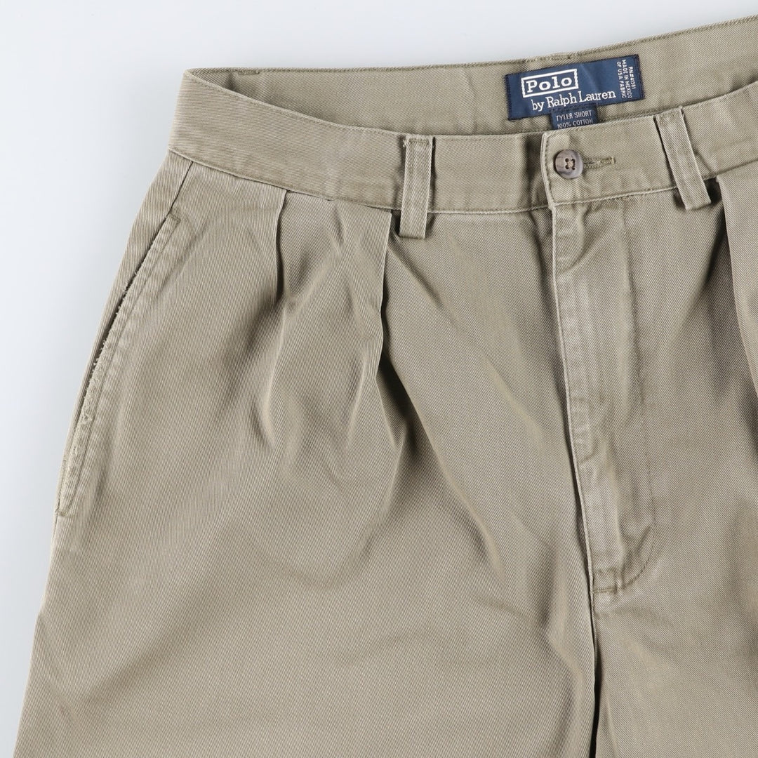 Ralph Lauren POLO by Ralph Lauren TYLER SHORT Two-pleat chino shorts, short pants, men's size w31 cotton Beige type Vintage Second Hand