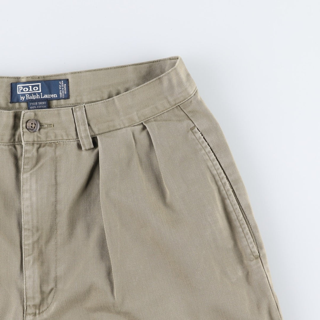 Ralph Lauren POLO by Ralph Lauren TYLER SHORT Two-pleat chino shorts, short pants, men's size w31 cotton Beige type Vintage Second Hand