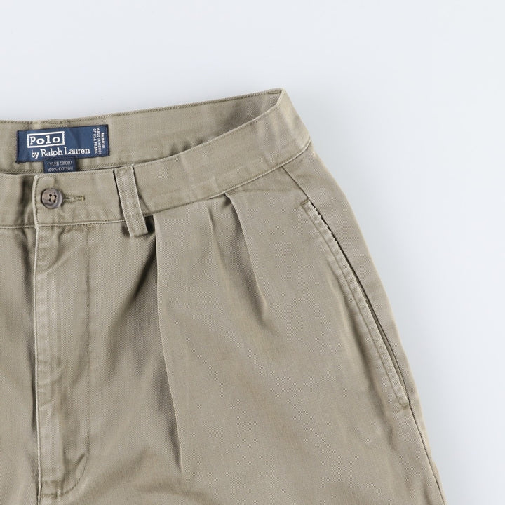 Ralph Lauren POLO by Ralph Lauren TYLER SHORT Two-pleat chino shorts, short pants, men's size w31 cotton Beige type Vintage Second Hand