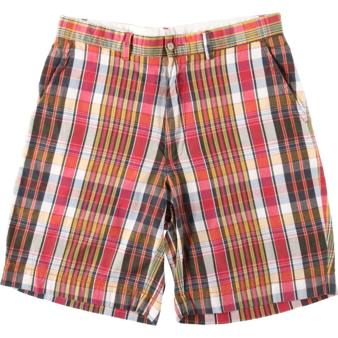 Ralph Lauren POLO by Ralph Lauren Check Pattern Cotton Shorts, Men's Size W33 (approx.) cotton red type Vintage Second Hand