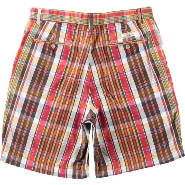Ralph Lauren POLO by Ralph Lauren Check Pattern Cotton Shorts, Men's Size W33 (approx.) cotton red type Vintage Second Hand
