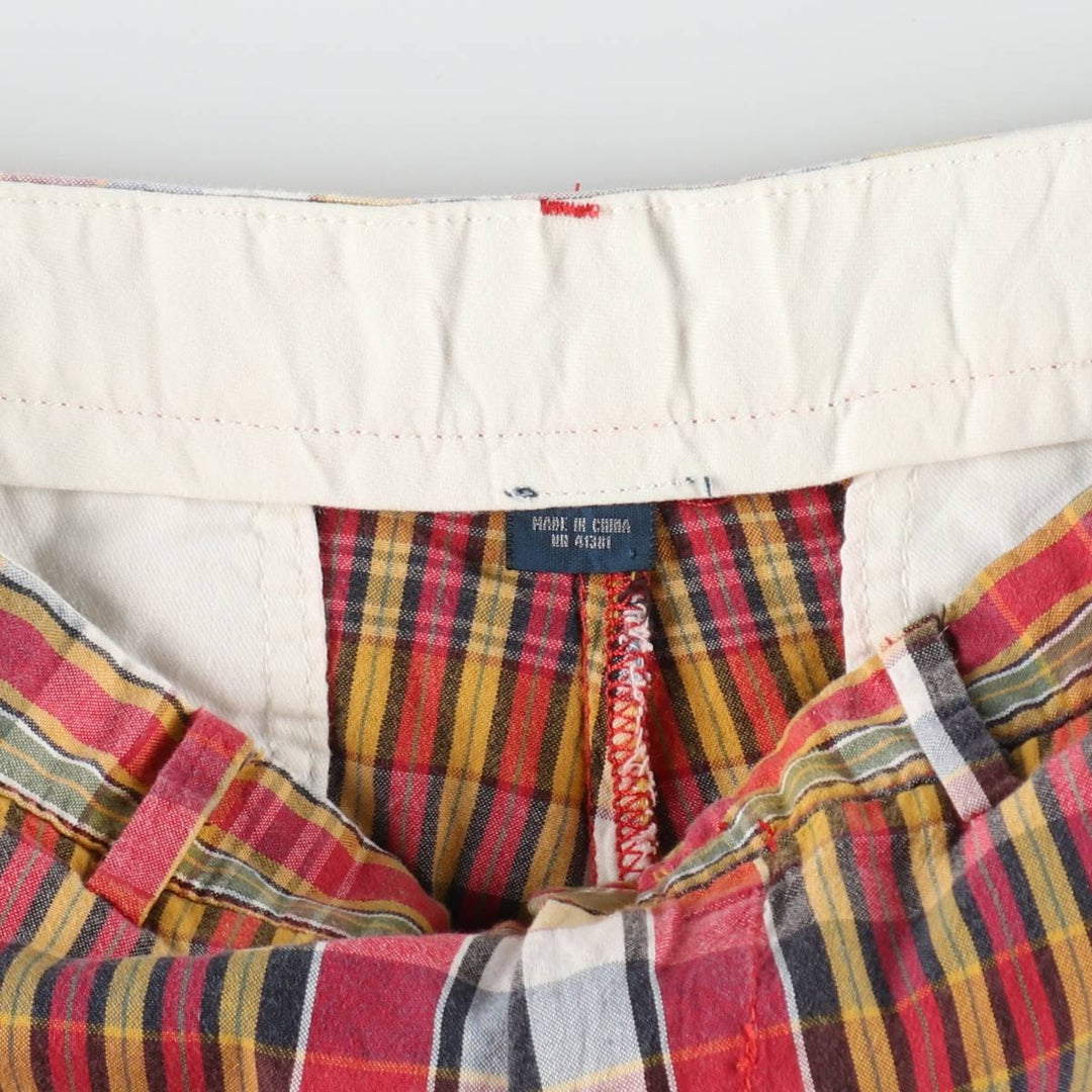 Ralph Lauren POLO by Ralph Lauren Check Pattern Cotton Shorts, Men's Size W33 (approx.) cotton red type Vintage Second Hand