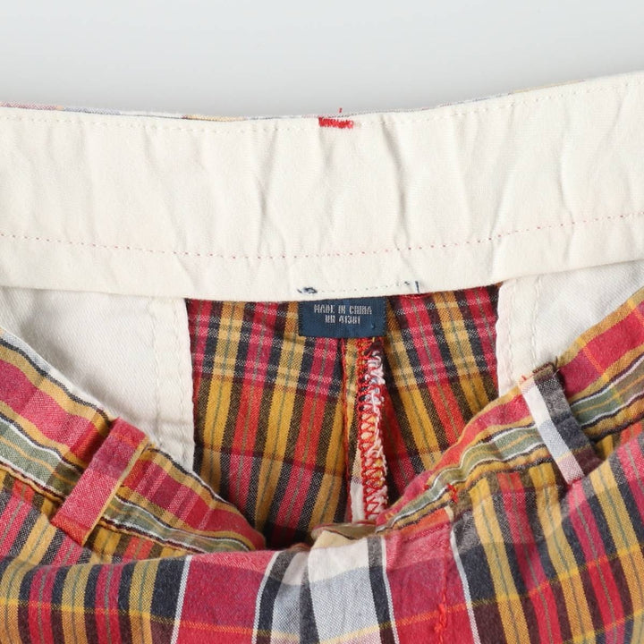 Ralph Lauren POLO by Ralph Lauren Check Pattern Cotton Shorts, Men's Size W33 (approx.) cotton red type Vintage Second Hand