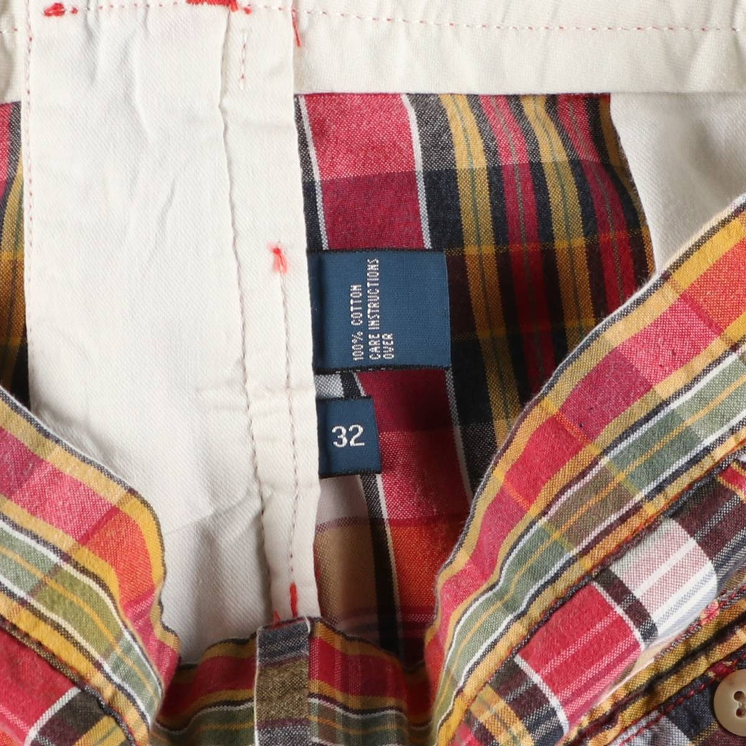 Ralph Lauren POLO by Ralph Lauren Check Pattern Cotton Shorts, Men's Size W33 (approx.) cotton red type Vintage Second Hand