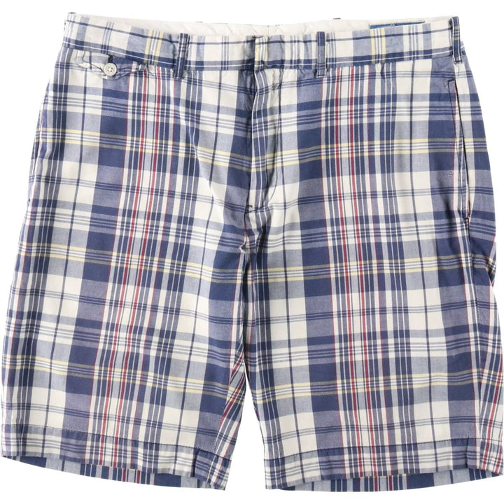 Ralph Lauren POLO by Ralph Lauren Check Pattern Cotton Shorts Short Pants Men's W35 cotton navy blue type Vintage Second Hand