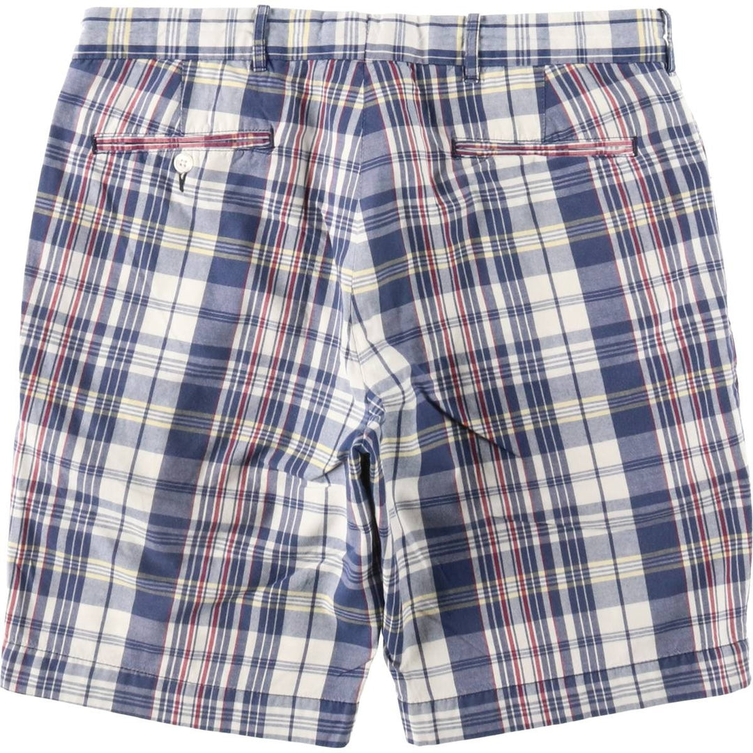 Ralph Lauren POLO by Ralph Lauren Check Pattern Cotton Shorts Short Pants Men's W35 cotton navy blue type Vintage Second Hand