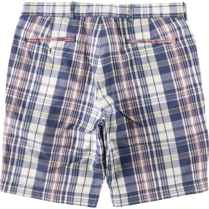 Ralph Lauren POLO by Ralph Lauren Check Pattern Cotton Shorts Short Pants Men's W35 cotton navy blue type Vintage Second Hand